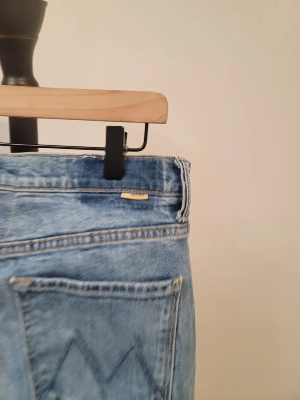 MOTHER Light Blue High-Rise Straight Jeans